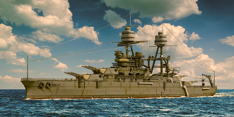 USS Arizona BB-39 Digital Art by Abilio Fernandez