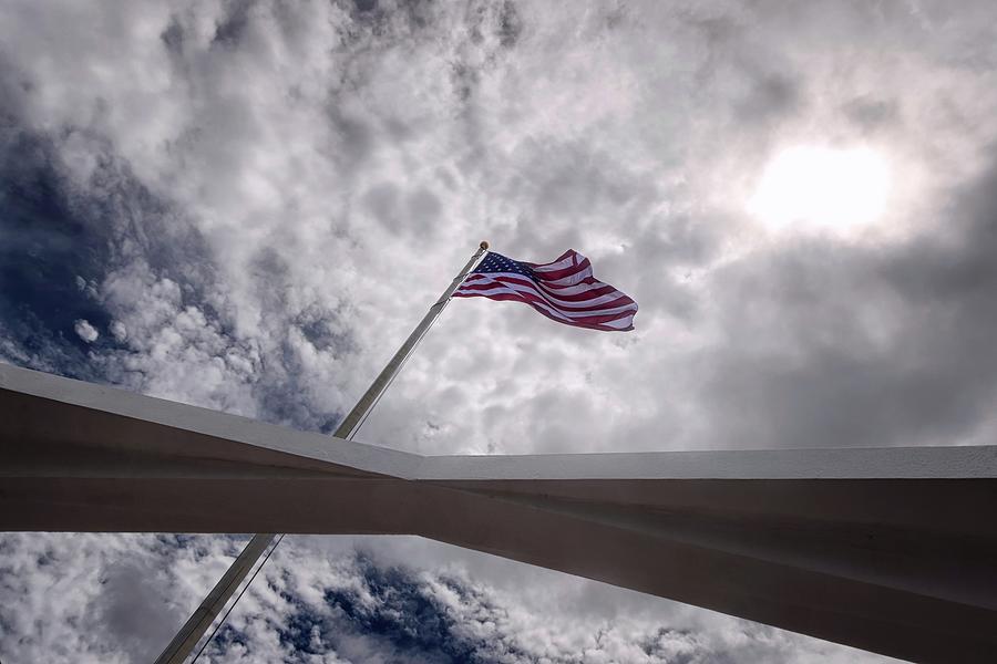 USS AZ Memorial Flag Photograph by American Landscapes