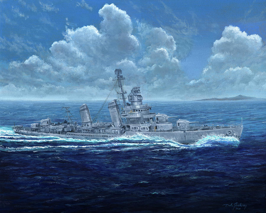 Destroyer Painting - USS Bailey DD-492 by Dale Jackson