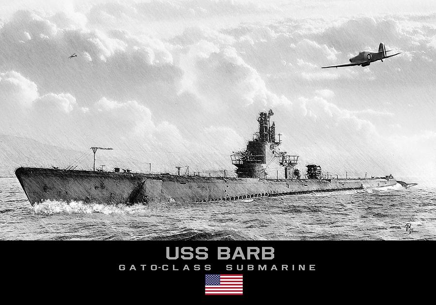 USS Barb Submarine Digital Art by John Wills