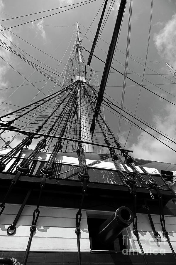 USS Constellation mast and cannon Baltimore Photograph by James Brunker