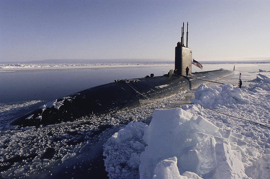 USS Hampton submarine at North Pole Photograph by Stocktrek