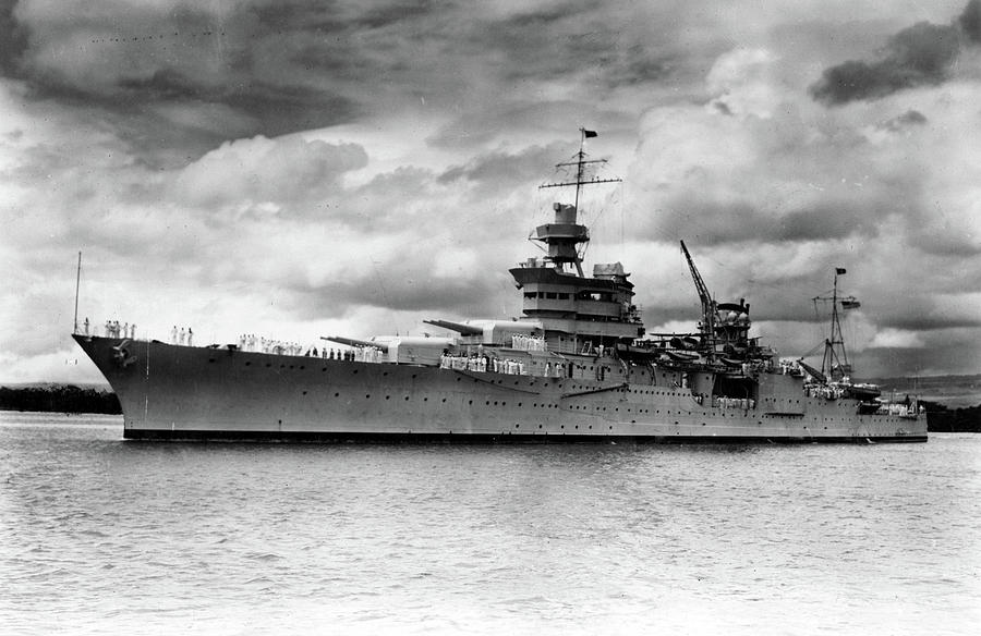 Indianapolis Painting - USS Indianapolis CA-35 at Pearl Harbor, Hawaii by American School
