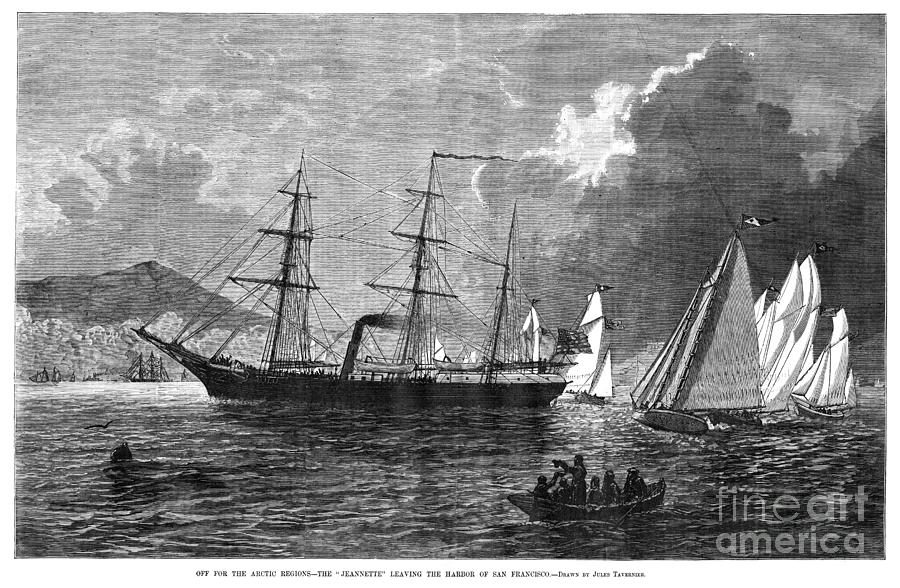 USS Jeannette, 1879 Drawing by Jules Tavernier