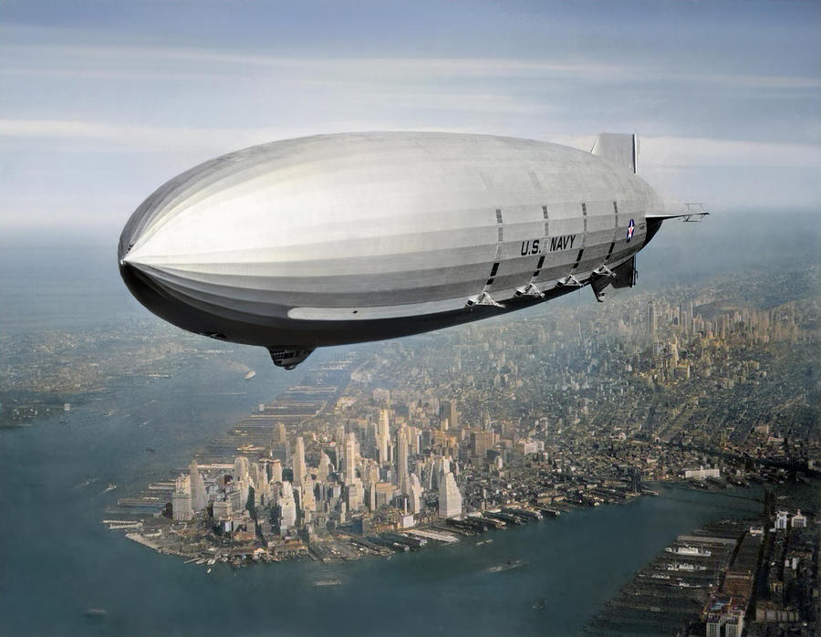 USS Macon - Airship over New York Photograph by Philip Openshaw