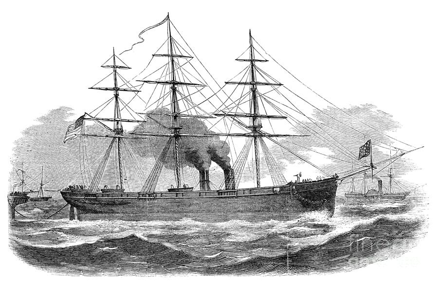 USS Niagara, 1857 Drawing by Granger