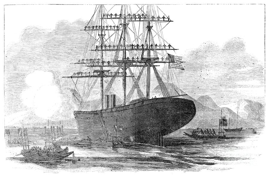USS Niagara, 1860 Drawing by Granger