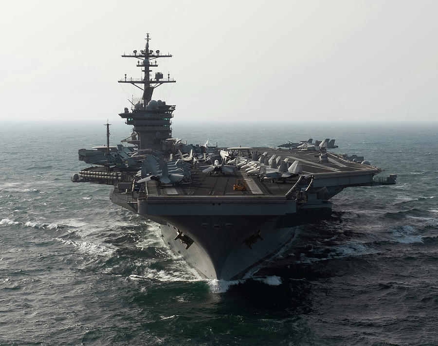 Uss Nimitz Painting - USS Nimitz is underway in the Arabian Gulf by American School