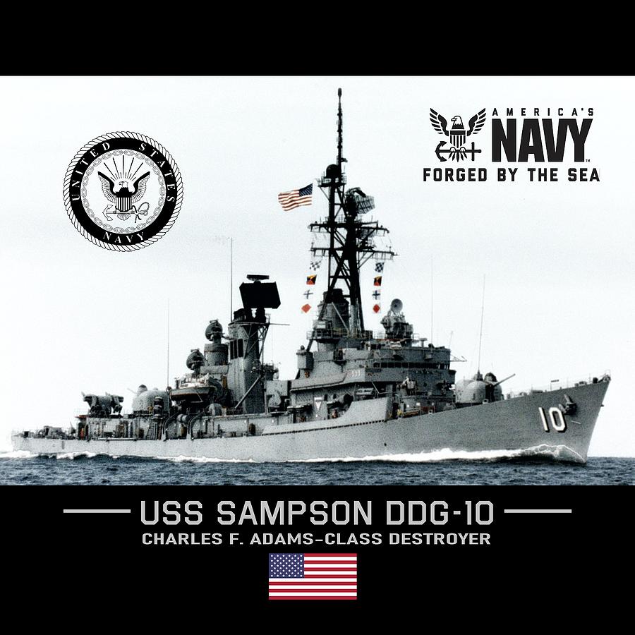 USS Sampson 2 Digital Art by John Wills