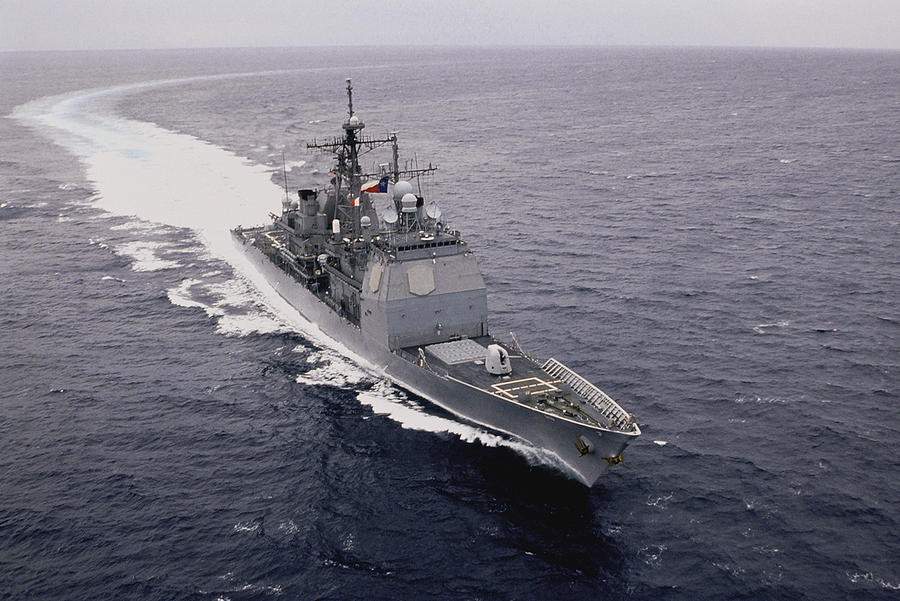 USS San Jacinto in Mediterranean Sea Photograph by Stocktrek