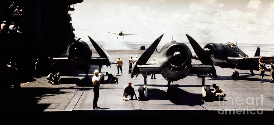 USS SARATOGA, c1944 Photograph by Edward Steichen