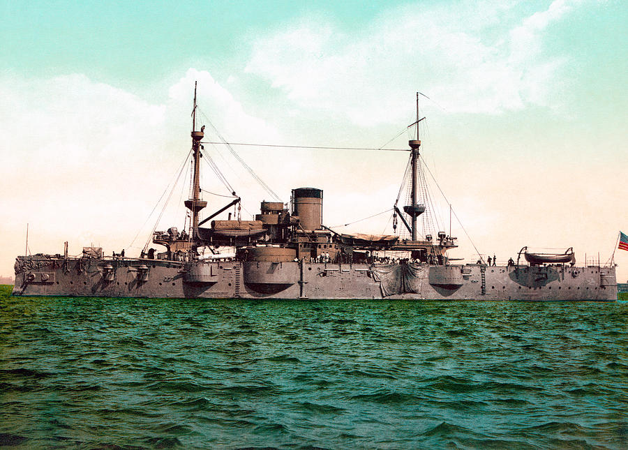 U.S.S Texas - New York Class Battleship - Photochrom Photograph by War Is Hell Store