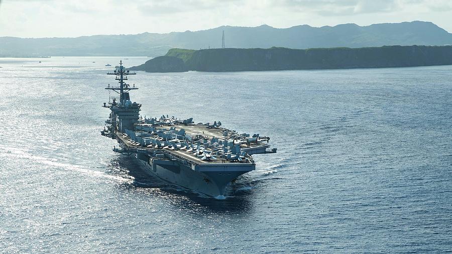 USS Theodore   operates in the Philippine Sea, May 21, 2020. Painting by MotionAge Designs