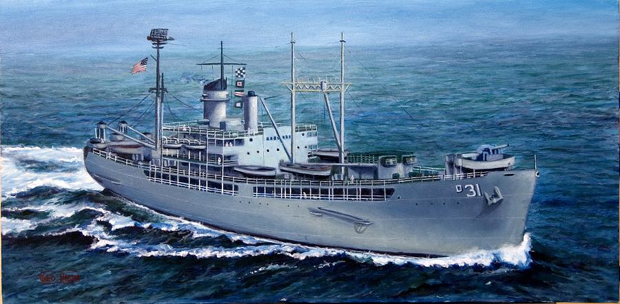 USS Tidewater AD-31 oil painting Painting by George Bieda