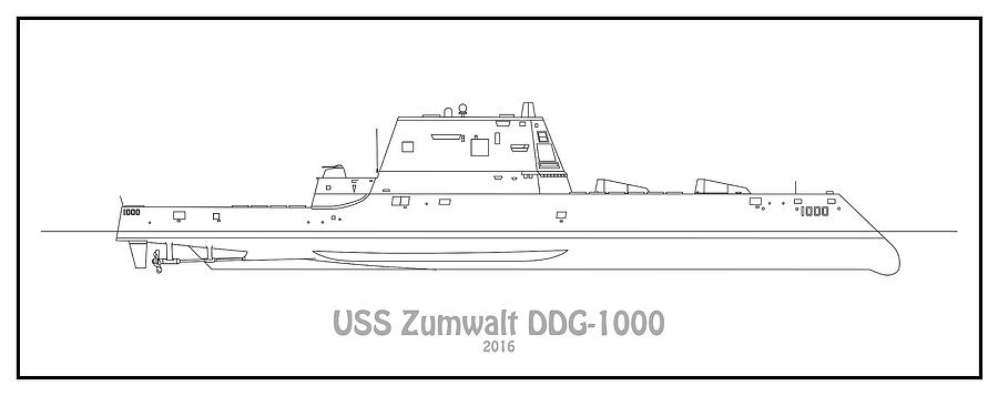 ♥ SS Delphine ♥ - Yacht de 1921 [modélisation & impression 3D 1/100°] de Iceman29 - Page 3 Uss-zumwalt-ddg-1000-destroyer-ship-plans-14-stockphotosart-com