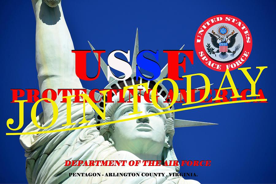 USSF recruiting poster Lady Liberty Mixed Media by David Lee Thompson