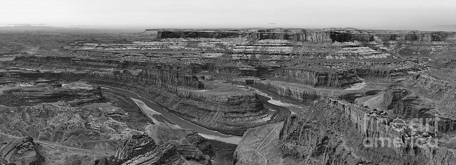 Utah Canyons Sunrise Panorama Black And White Photograph by Adam Jewell