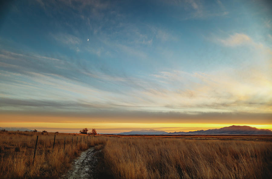 Sunset Digital Art - Utah in the Winter by Lauren Cannon