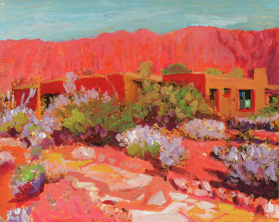 Utah Red Mountain with Pueblo Home Painting by Thomas Bertram POOLE