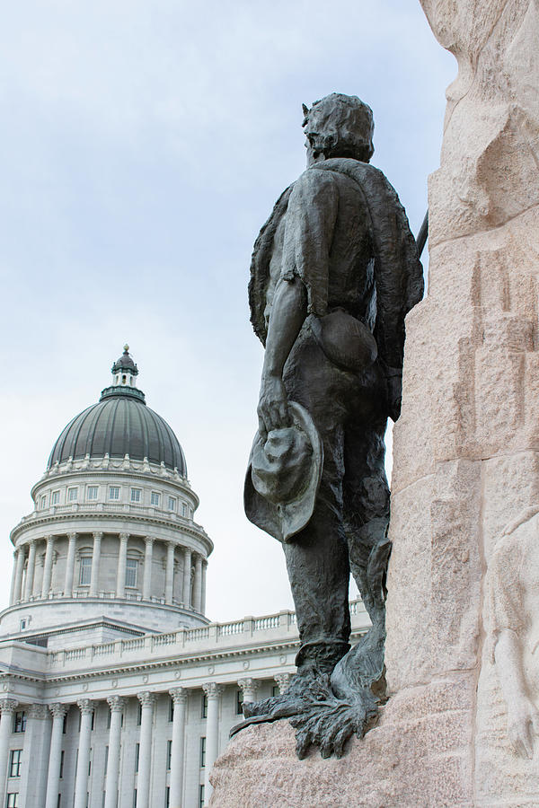 Utah State Capitol Mormon Battalion Monument Photograph by Kyle Hanson