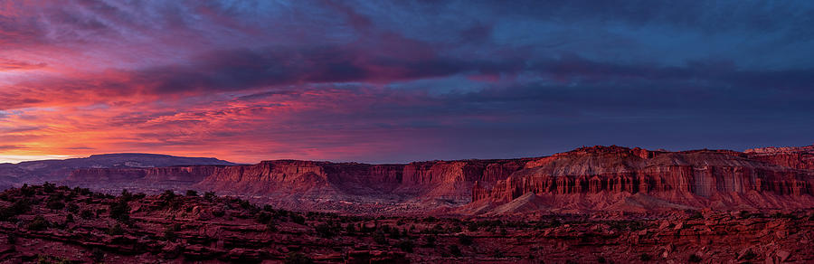 Utah Sunset Panorama Photograph by Dave Wilson