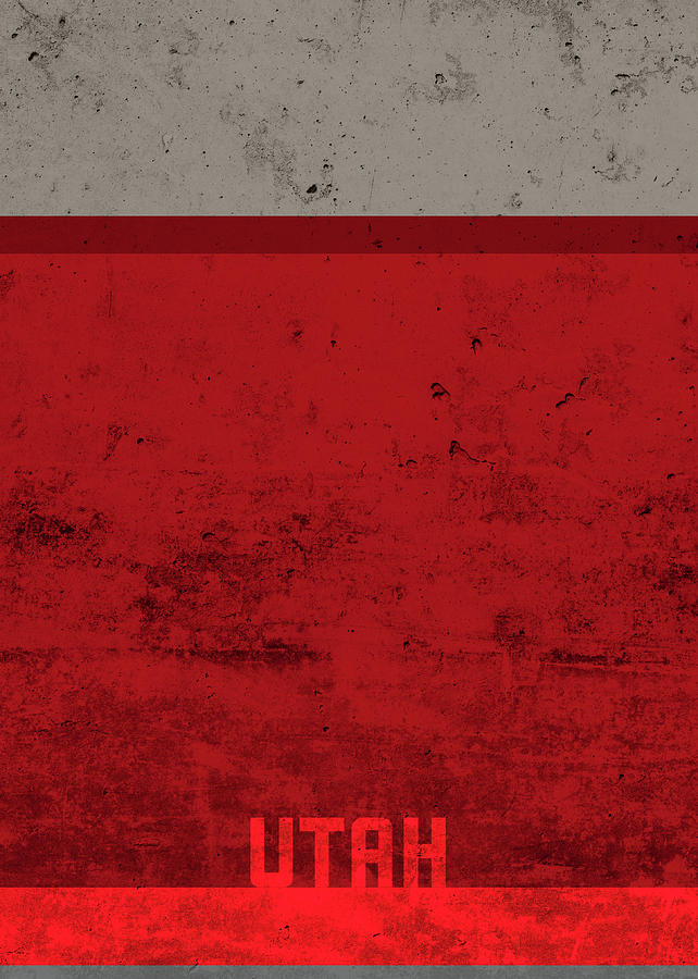 University Mixed Media - Utah Team Colors College University Distressed Bold Series by Design Turnpike