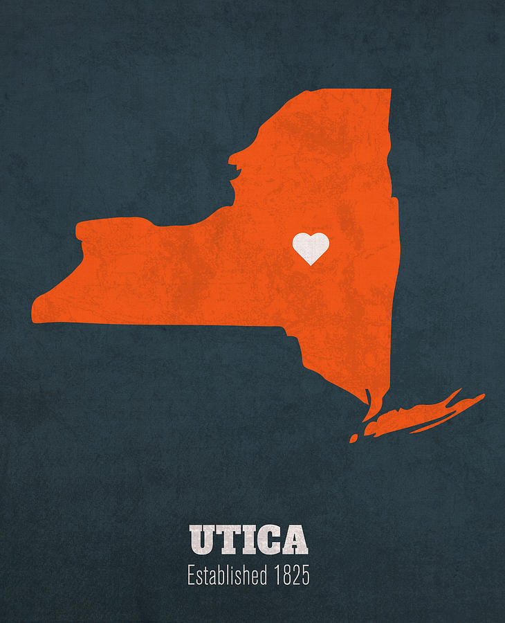 Utica New York City Map Founded 1825 Syracuse University Color Palette ...