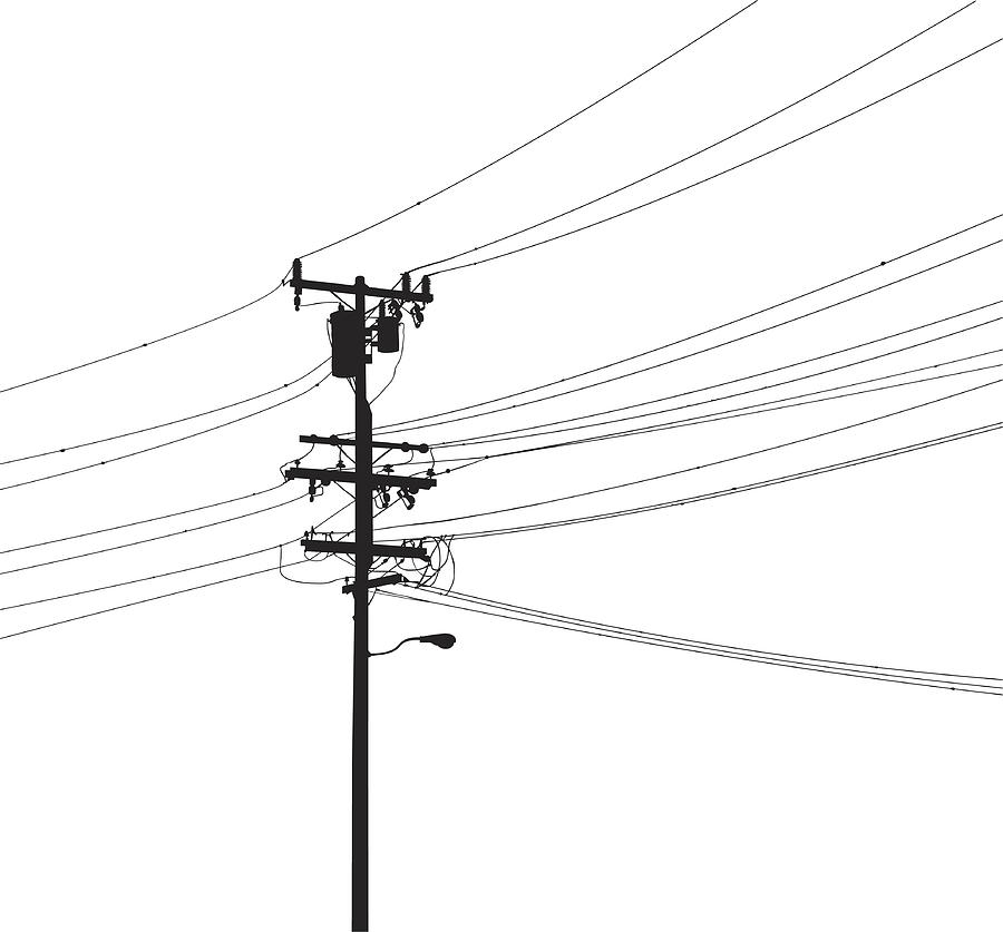 Utility pole silhouette Drawing by Aledettaale