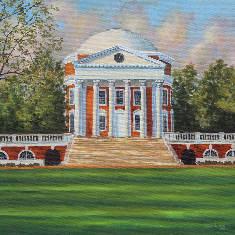 University Of Virginia Painting - UVA Rotunda Building by Guy Crittenden