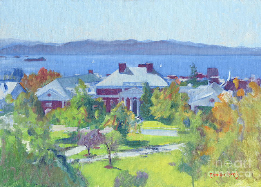 UVM and Lake Champlain Painting by Candace Lovely