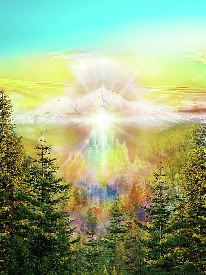 Tree Mixed Media - V097 Resilient Mt Shasta by Daniel Holeman