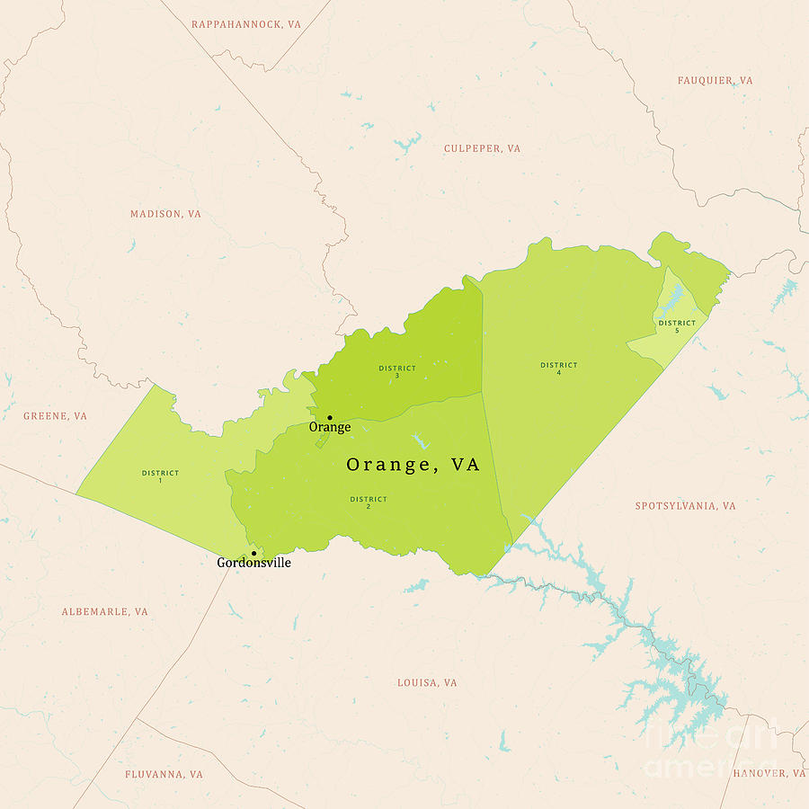 VA Orange County Vector Map Green Digital Art By Frank Ramspott Pixels   Va Orange County Vector Map Green Frank Ramspott 