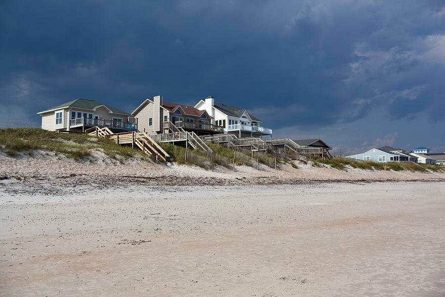 Vacation homes on Topsail Island - NC Outer Banks Photograph by Red_moon_rise