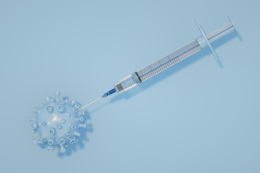 Vaccine, Syringe and Virus Photograph by Akinbostanci
