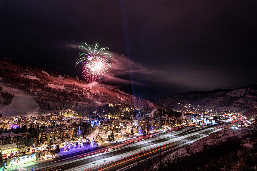 Vail Mountain NYE Fireworks Photograph by Ben Ford Fine Art America