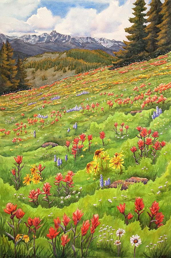 Vail Pass Mixed Media by Joan Wolbier
