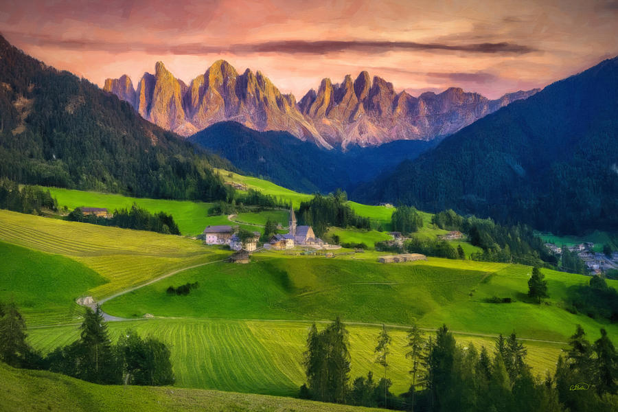 Val di Funes Santa Maddalena Italy - DWP1498489 Painting by Dean Wittle