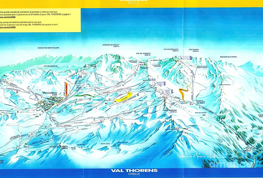 Val Thorens Ski Area Map 2009 Painting by Harrison Brown | Pixels