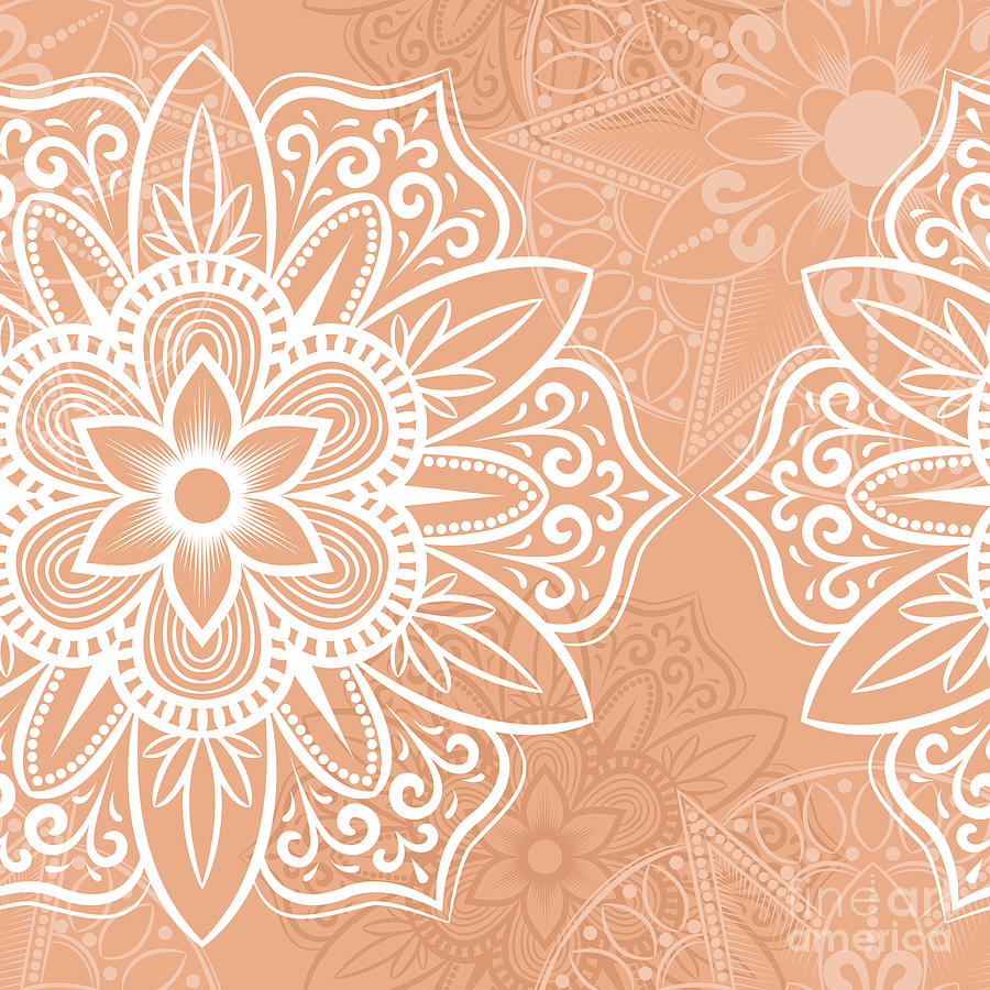 Valaria - Artistic White Mandala Pattern Digital Art by Sambel Pedes