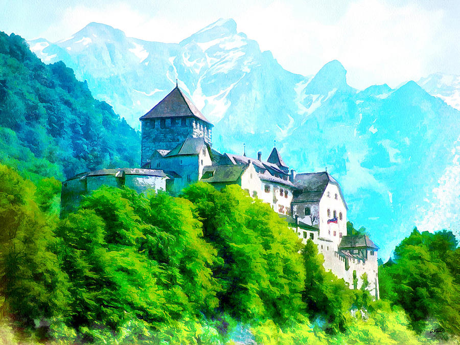 Valduz Castle Liechtenstein - DWP1156447 Painting by Dean Wittle