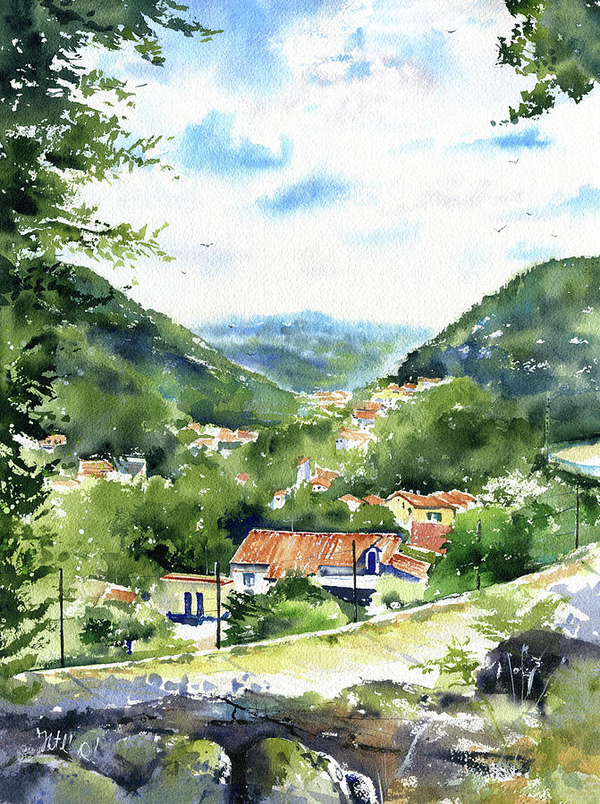 Vale Do Geres Portugal Painting Painting by Dora Hathazi Mendes