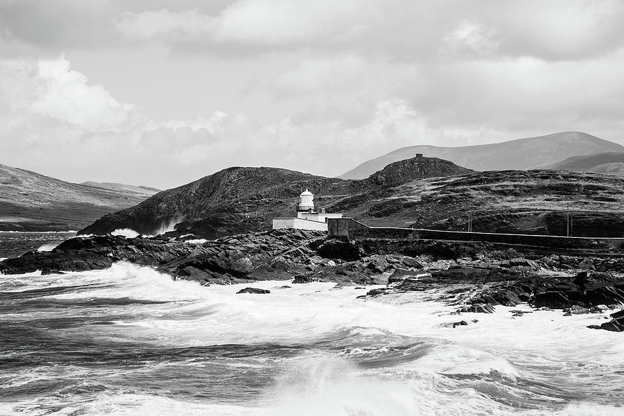Valentia Island Lighthouse - BW Photograph by Scott Pellegrin