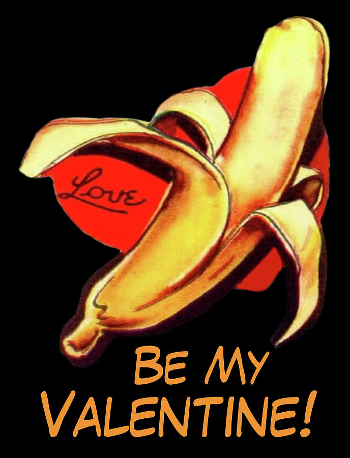 Vintage Digital Art - Valentine Banana by Long Shot