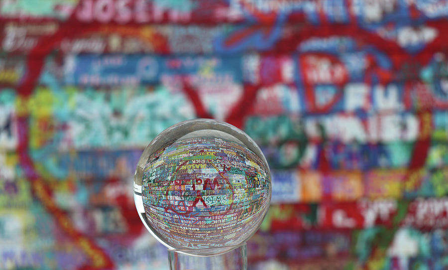 Valentine Graffiti Lensball Photograph by David T Wilkinson