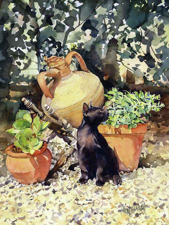 Valentine In My Garden Painting by Margaret Merry