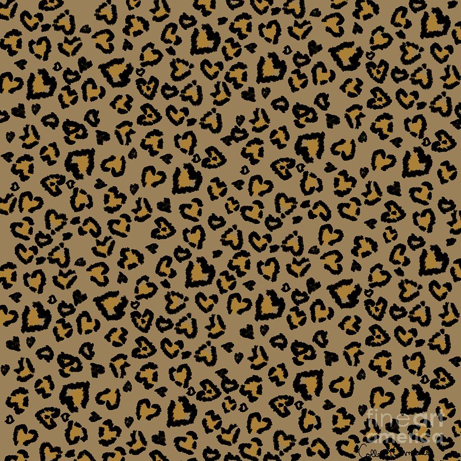 Valentine Leopard Pattern in Natural Colors Digital Art by Colleen Cornelius