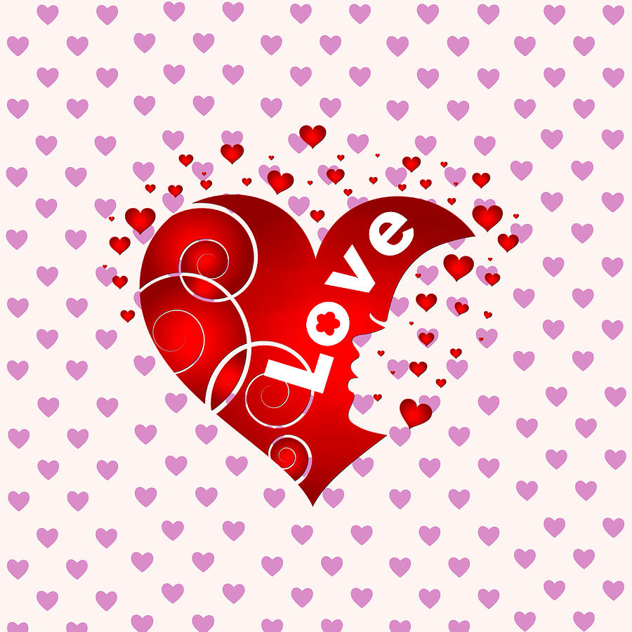Valentine Love Hearts Mixed Media by Mixed Media Art