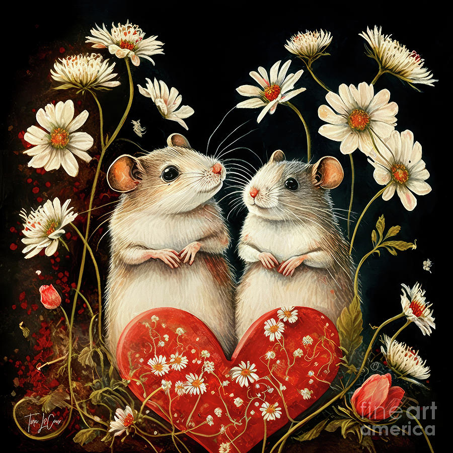 Valentines Day Painting - Valentine Lovers by Tina LeCour
