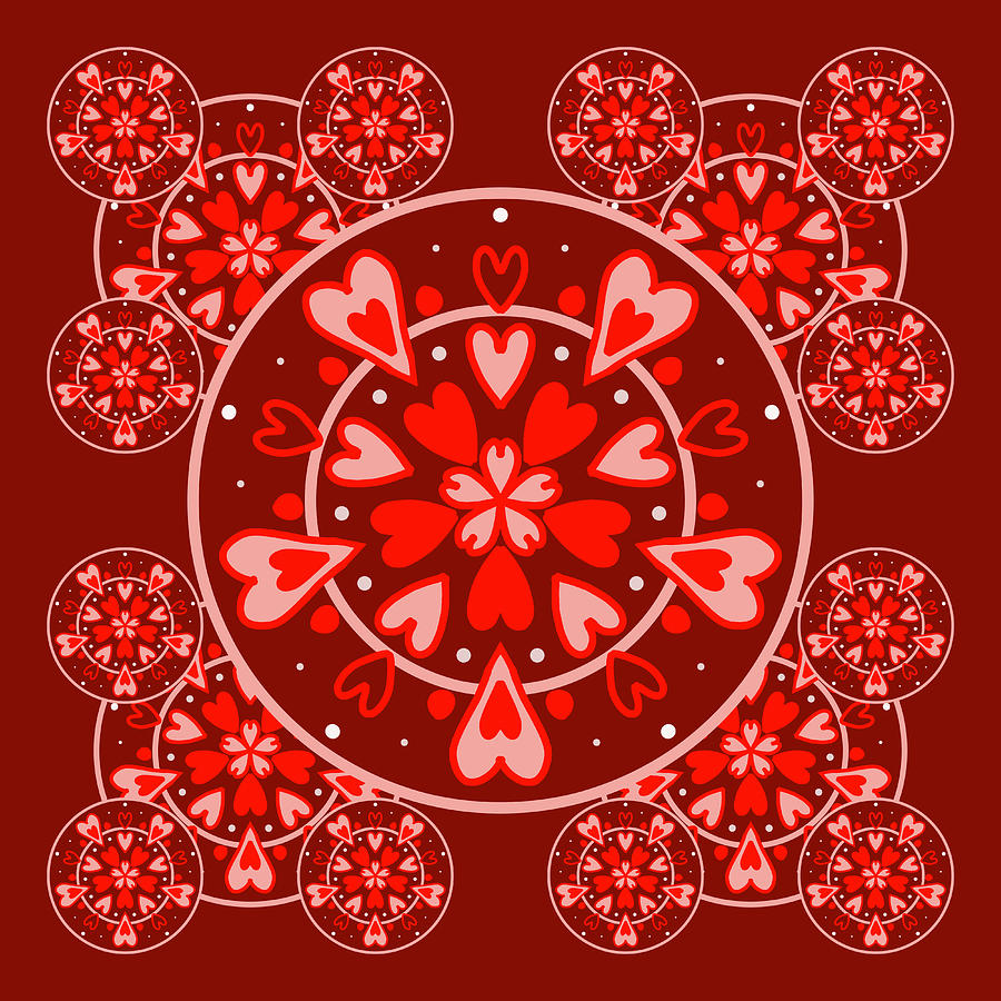 Valentine Mandala II Digital Art by Nancy Merkle
