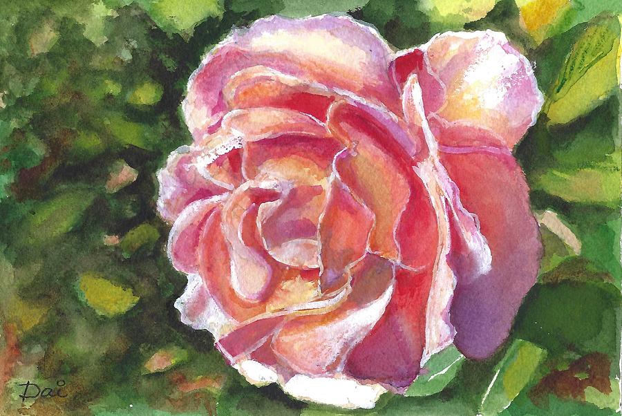 Valentine Rose Greeting Card 2020 Painting by Dai Wynn